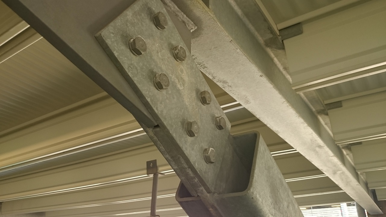 construction, ceiling, steel beams